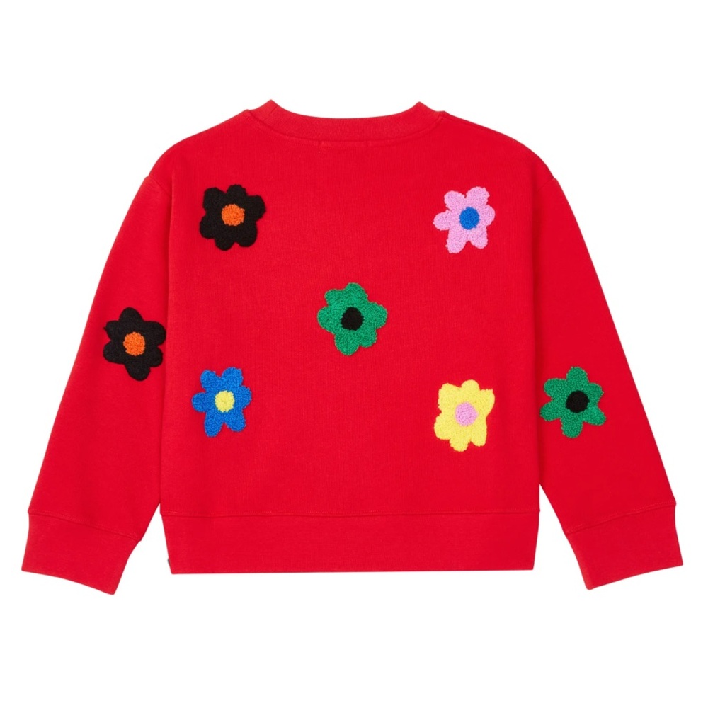 Stella McCartney Red Kids Sweatshirt with Colorful Flowers size 12